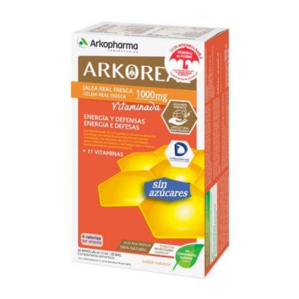 arkoreal jalea real vitaminada sin azucar 20 ampollas