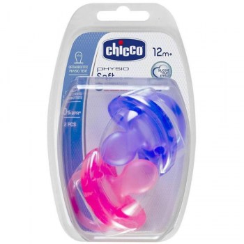 chicco chupete physyo soft pink 12 m 2pcs