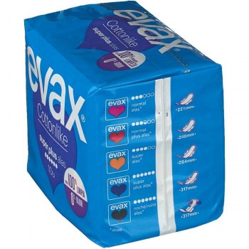evax cottonlike super plus alas 10 compresas