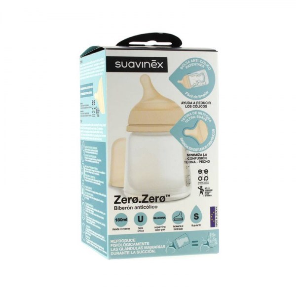 suavinex biberon zero anticolico flujo s 180 ml